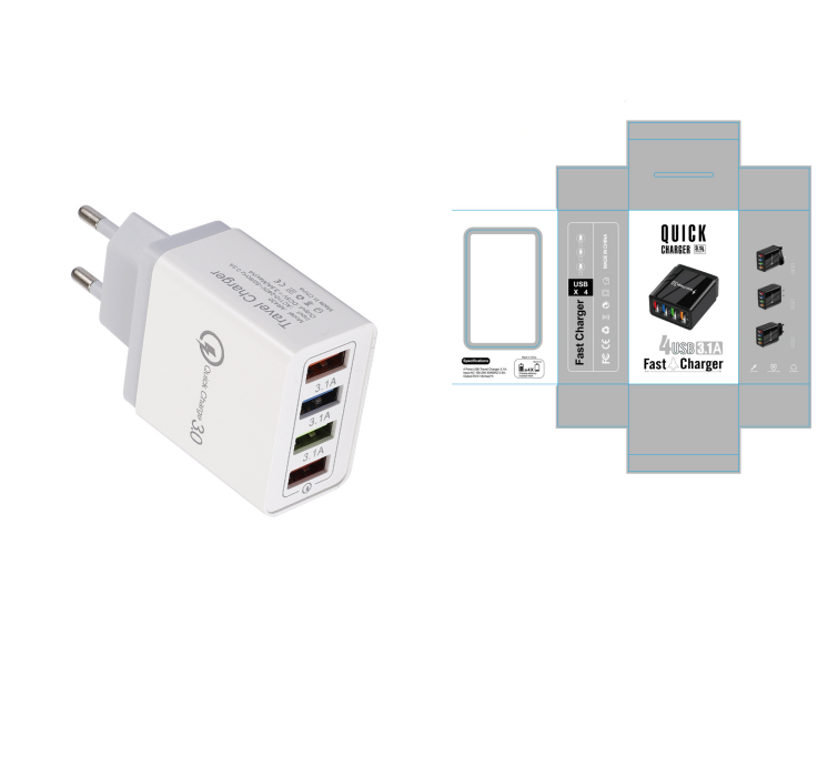 presa per caricare ultra velocemente fino a 4 dispositivi contemporaneamente