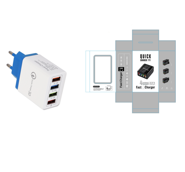 presa per caricare ultra velocemente fino a 4 dispositivi contemporaneamente